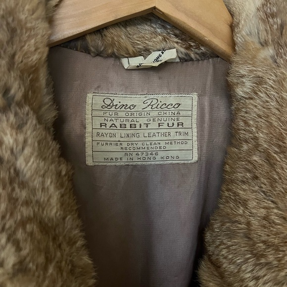 Vintage Rabbit fur ankle length coat tan - Picture 2 of 5